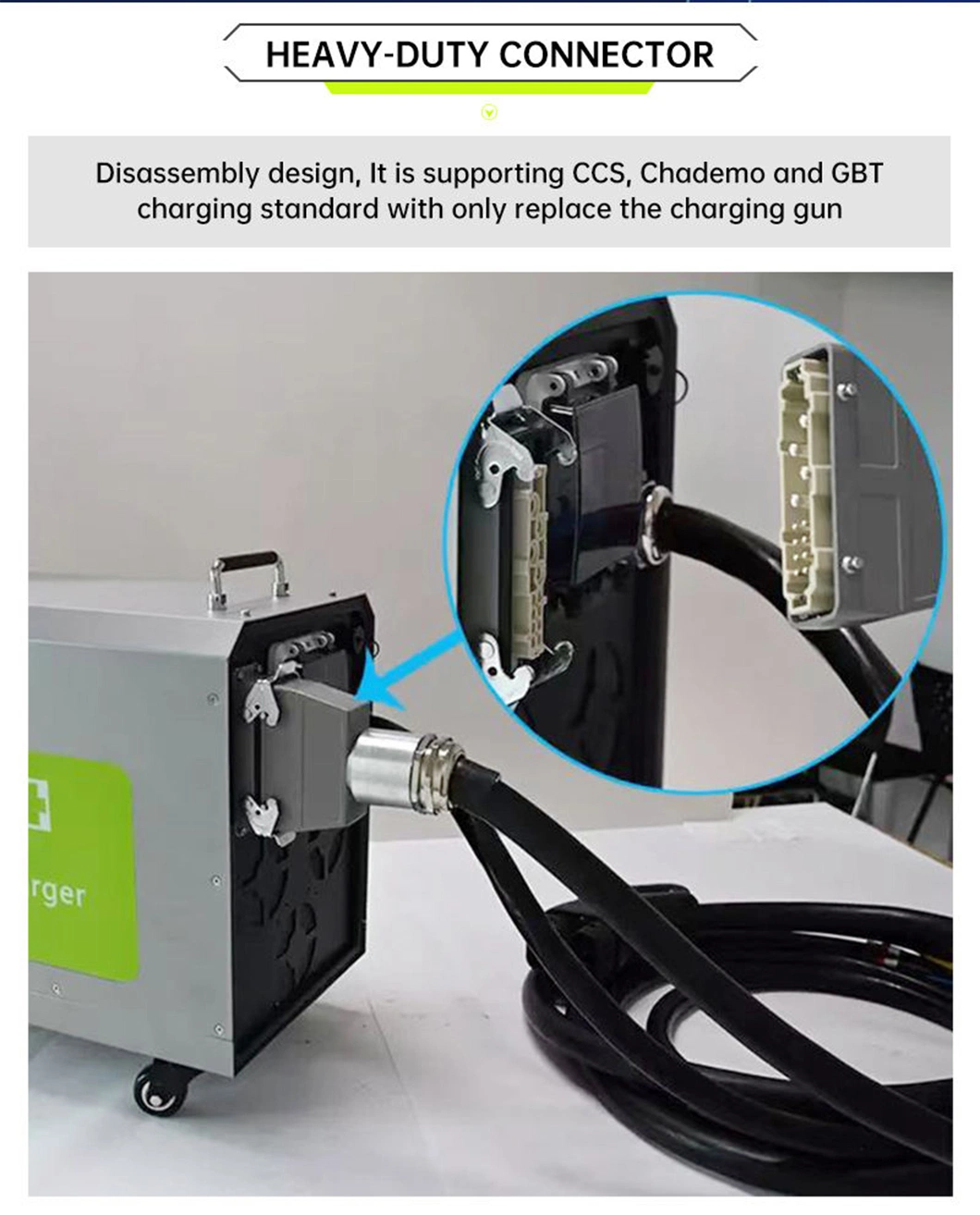 3 in 1 GB/T CCS Chademo DC Fast 30kw EV Charger Portable EV Charger Movable EV Charging Station Manufacturer EV Charging Station