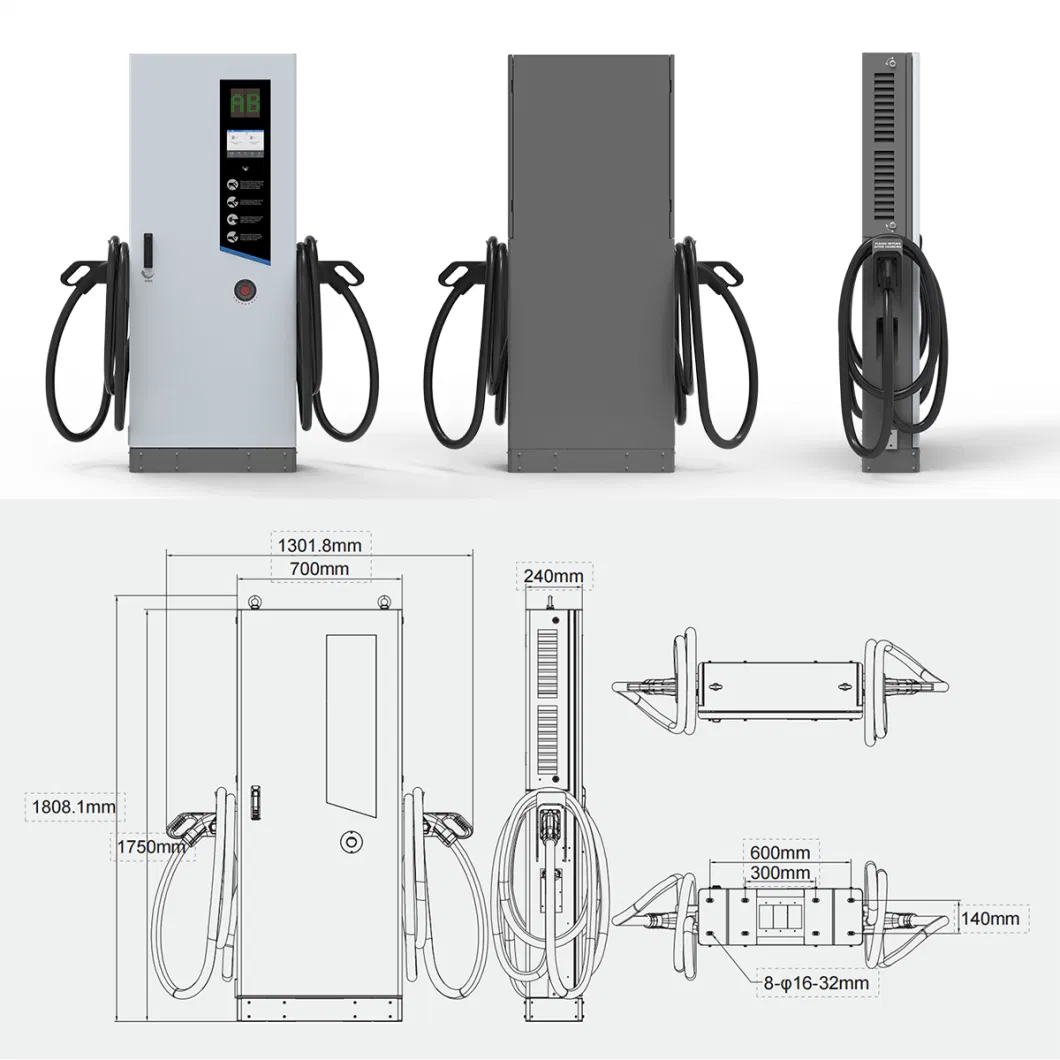 OEM Manufacturer WiFi 4G EV Charger 60kw APP Control Electric Car Charger Ocpp