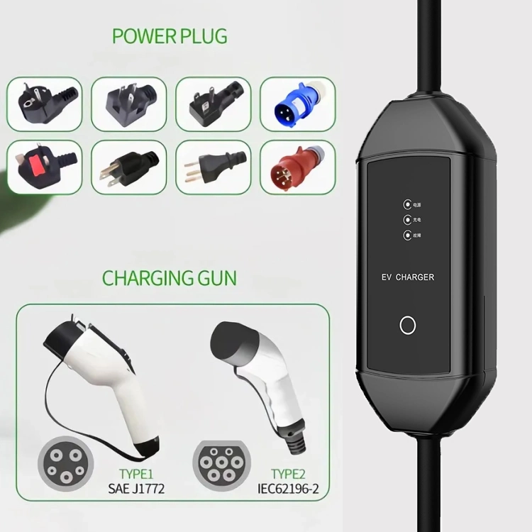 China Supplier Home AC EV Charger for Electric Car Charger Leakage Protection EV Charging Station 7kw 220V Type 2