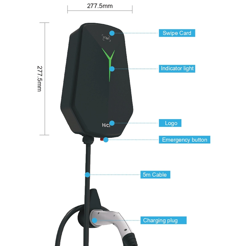 11kw Type 2 Wall Mounted EV Wallbox Charge Station for Electric Car