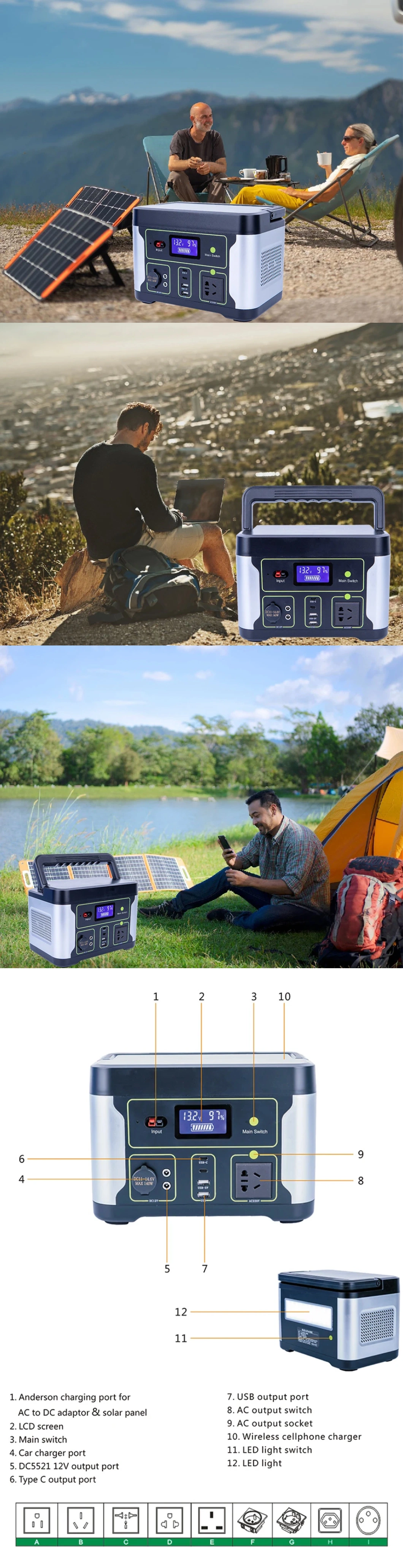 Flashlight 2496Wh 2400W/2496Wh China portable ev charging station battery container price solar generator