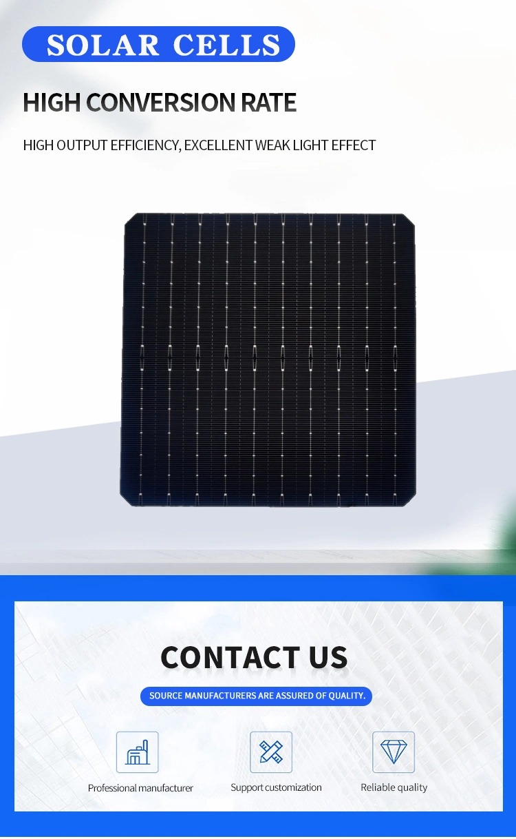 High Quality Wholesale 182mm Solar Cells Sources Solar Cell 5W for Charging Solar Cell 166mm 12bb N Type M6