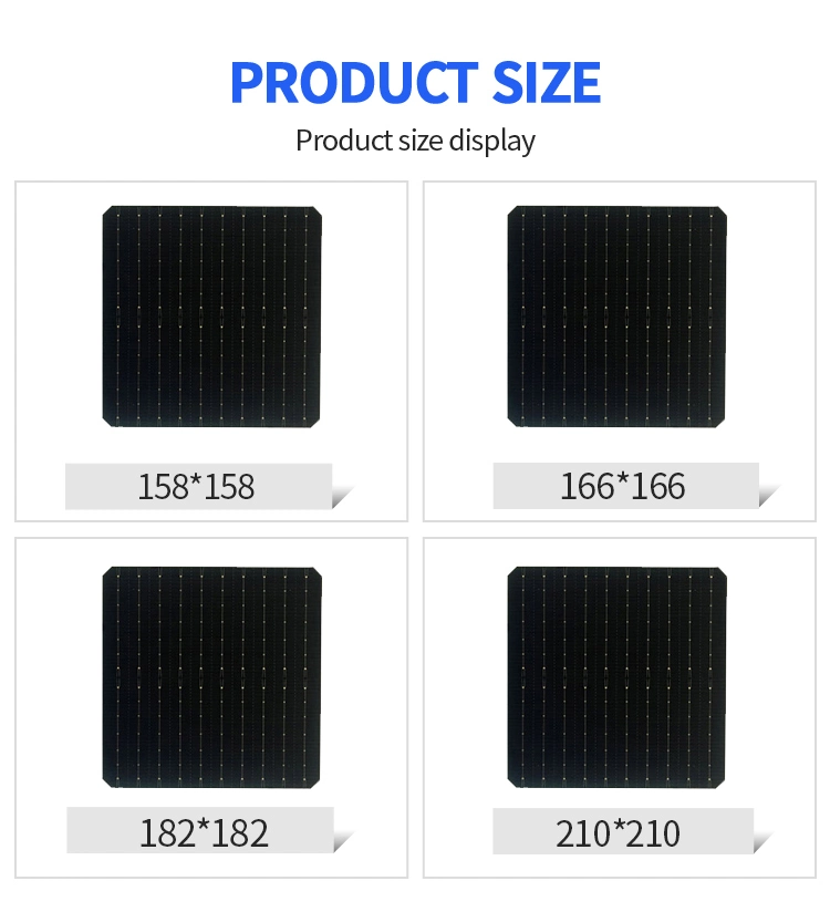 High Quality Wholesale 182mm Solar Cells Sources Solar Cell 5W for Charging Solar Cell 166mm 12bb N Type M6