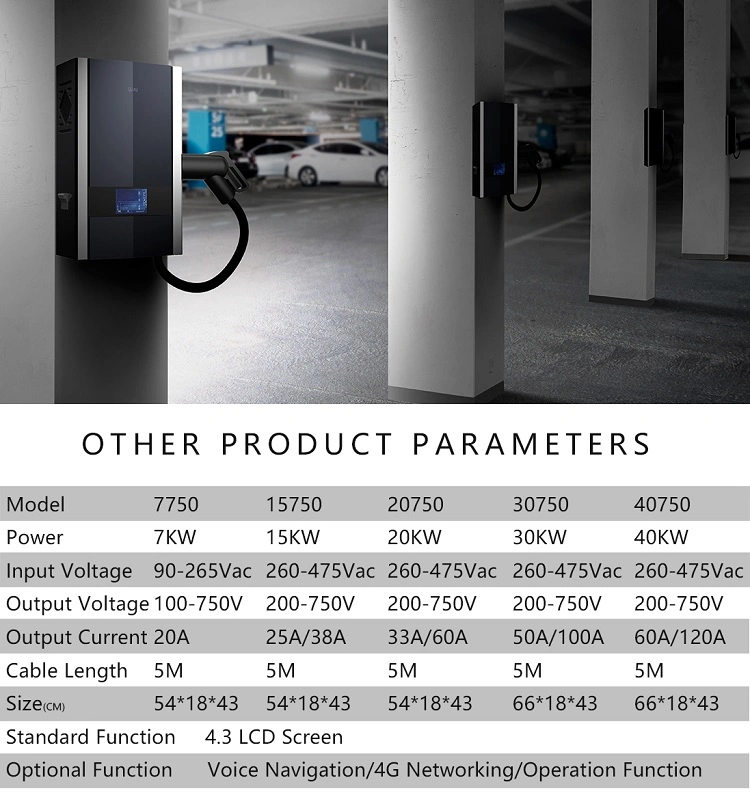 OEM 40kw 32A Gbt Electric Vehicles Charger Ocpp 1.6 WiFi EV Fast Charger Wallbox EV Charging Station EV Charger Pile