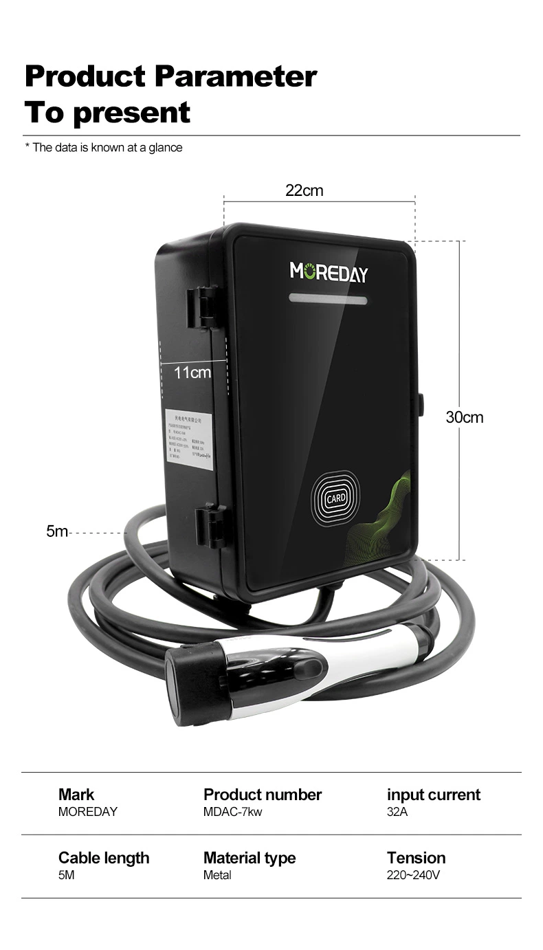 Wallbox 7kw 11kw 22kw Home EV Charger Evse Manufacturer OEM ODM Electric Car EV Charger AC Type2