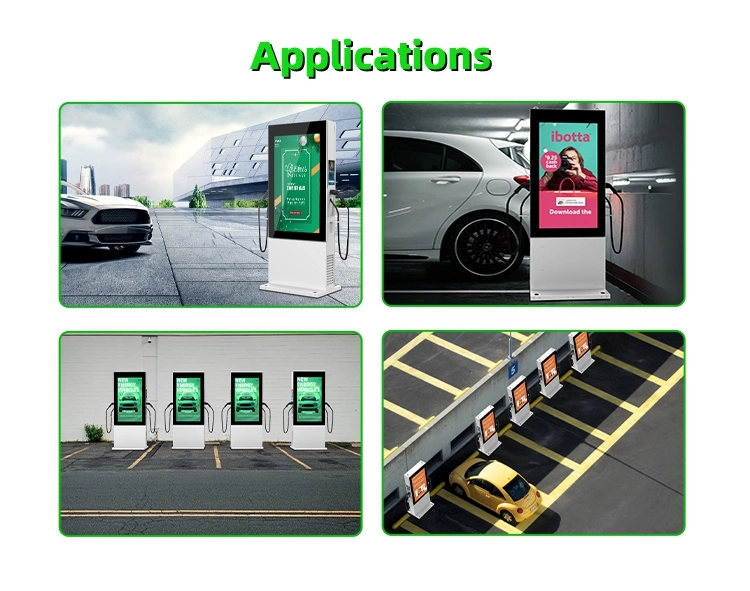 Customized Electric Vehicle (EV) Charging Stations Ocpp1.6/2.0 Type 2 AC EV Charger with LCD Advertising Display Digital Signage 7 Kw 14 Kw 22 Kw 44kw Totem