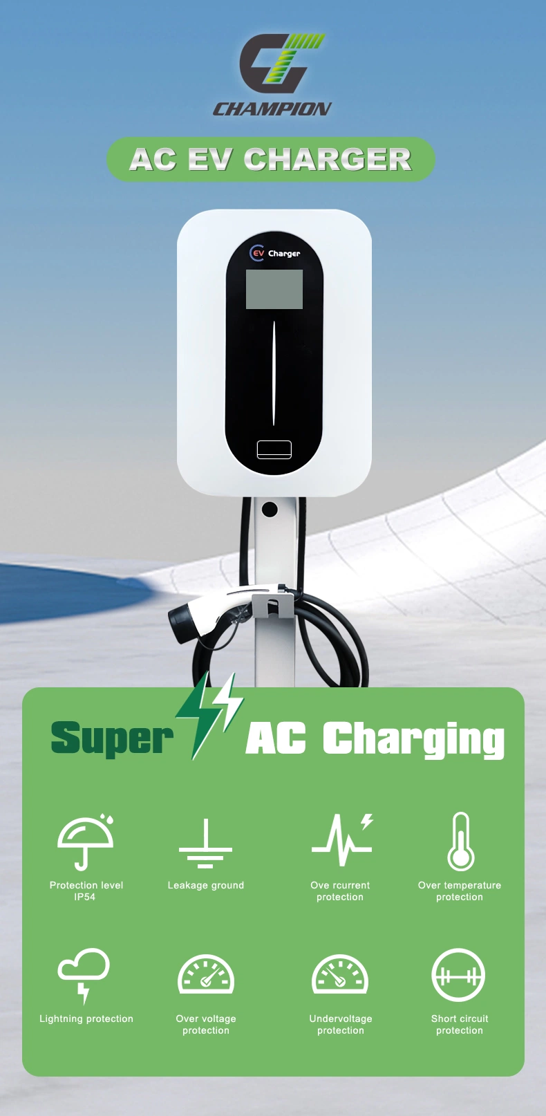 China Factory RFID EV Charger Type 2 Charging Station 11kw 22kw Wallbox for Electric Car with CE