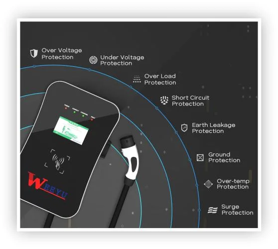 Weeyu Type 2 Wall Mounted EV Charger for E Vehicle Charging Box Station 22 Kw