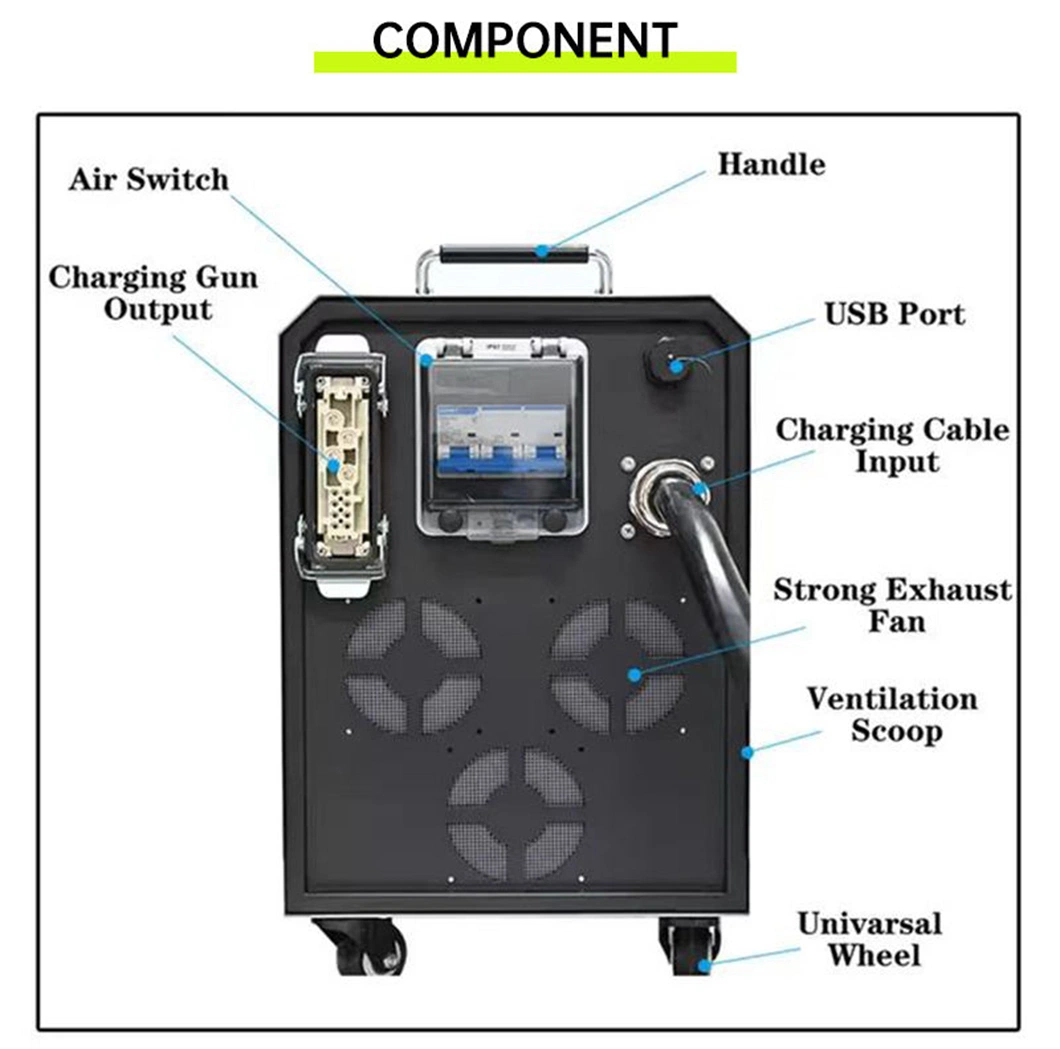 3 in 1 GB/T CCS Chademo DC Fast 30kw EV Charger Portable EV Charger Movable EV Charging Station Manufacturer EV Charging Station