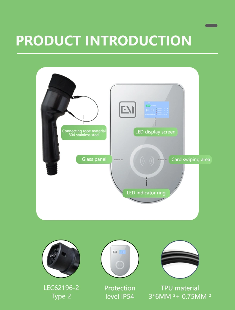 Euro Standard Wall-Mounted 32A (commercial operation version /OCPP1.6/LED display /4G or WiFi) MID Certified Meter (AC+DC6ma leakage) Electric Vehicle Charge