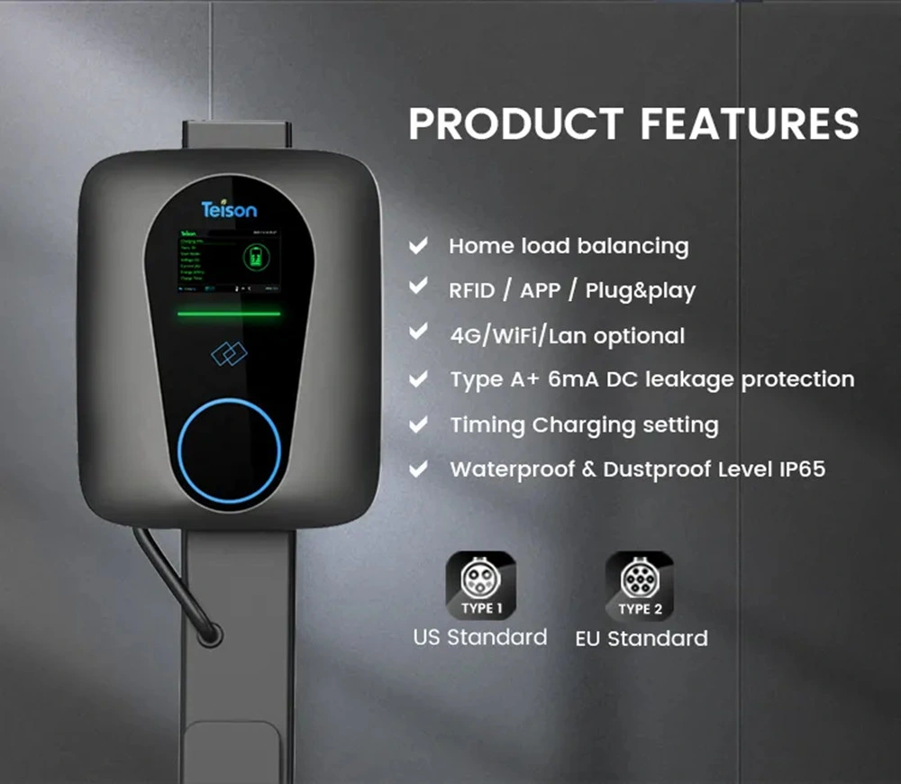 Chinese Supplier 11kw EV Fast Wallbox Charger 32A Smart Electric Charging Stations APP WiFi 4G