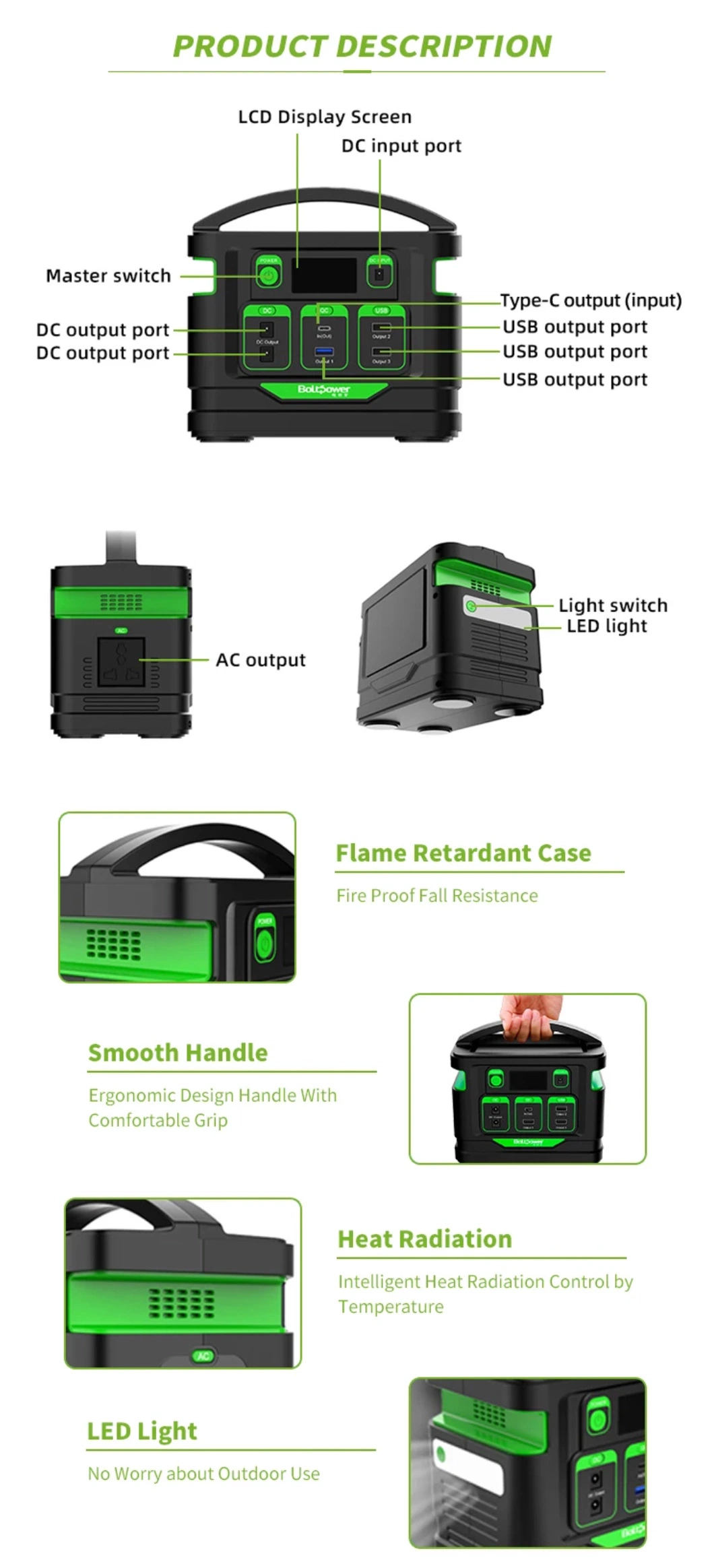 Li-Polymer Battery 222Wh China solar generator portable ev car 110V 220V ODM