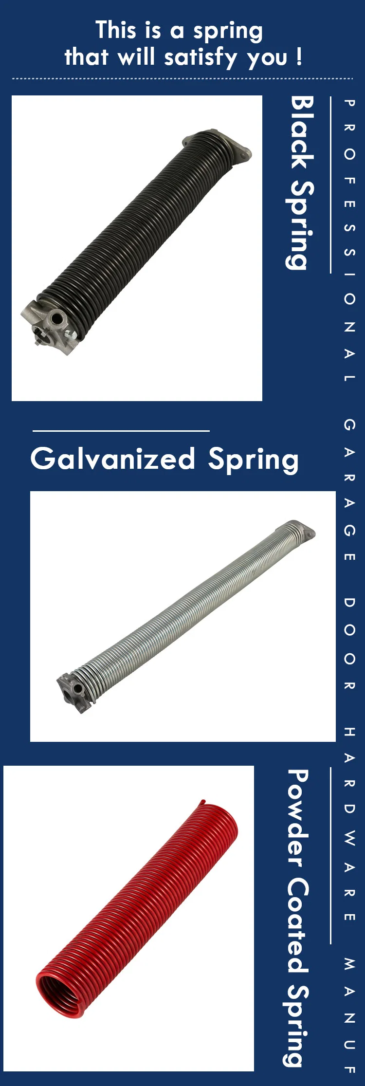 Customized Galvanized Steel Garage Door Torsion Spring Carbon Steel/Galvanized Steel Garage Door Spring 207 X 2 X 24