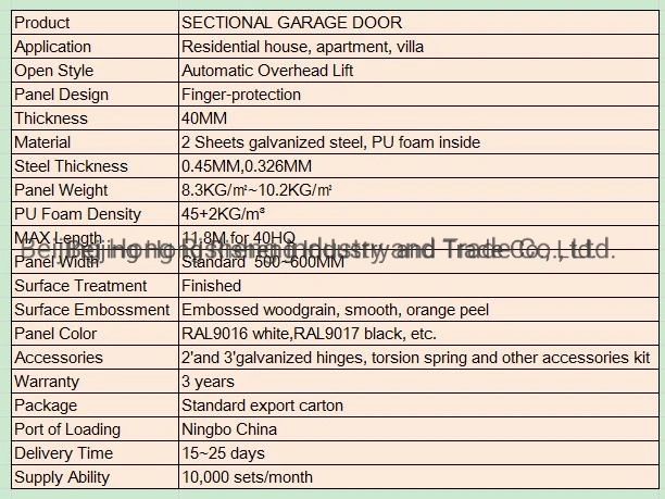 16X7&prime; Sectional Car Double Garage Door Competitive Price