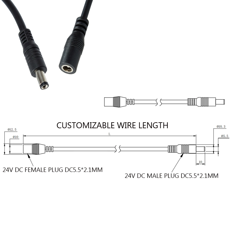 5521 DC Connector Series Male Female IP65 Cable Waterproof