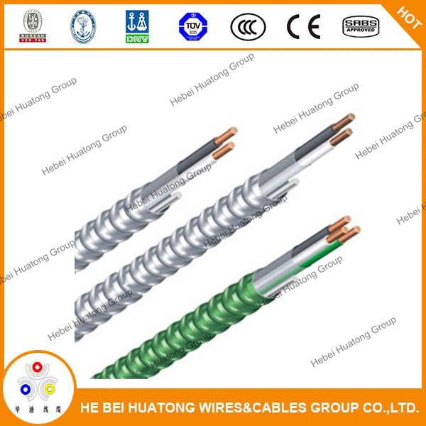 Interlocked Aluminum Alloy Armoured Mc Xhhw Power Cable 600 V 12/3 12/4 8/3 6/3 2/0 4/0 250 AWG Copper Aluminum Conductor Cable