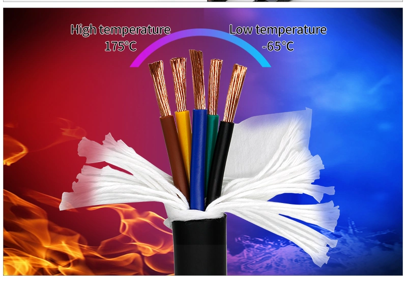 Black High Temperature Resistance 1.5 mm PVC Insulated Wire 4 Core Wires Copper Conductor Electrical Wire Cable