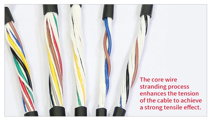 Black High Temperature Resistance 1.5 mm PVC Insulated Wire 4 Core Wires Copper Conductor Electrical Wire Cable