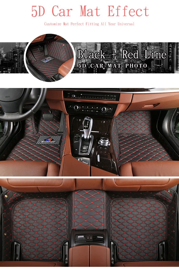 Custom Made Hand Sewing Environment-Friendly Anti Slip PU Leather/PVC 5D/6D/7D Carpet Car Mat