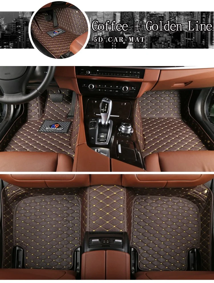 Custom Made Hand Sewing Environment-Friendly Anti Slip PU Leather/PVC 5D/6D/7D Carpet Car Mat