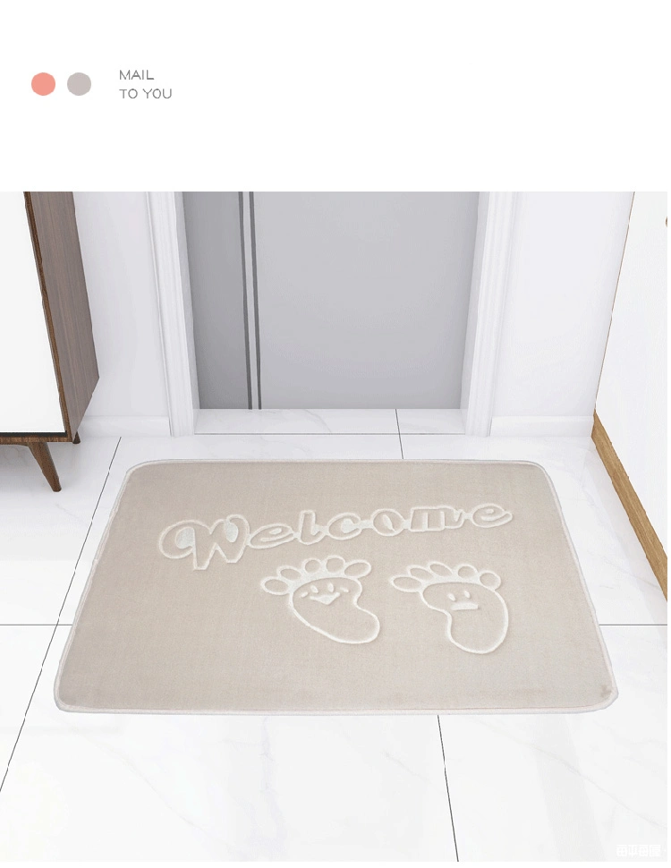 Custom Embossed Mat Non Slip Memory Foam Thickened Absorbent Home Floor Mat