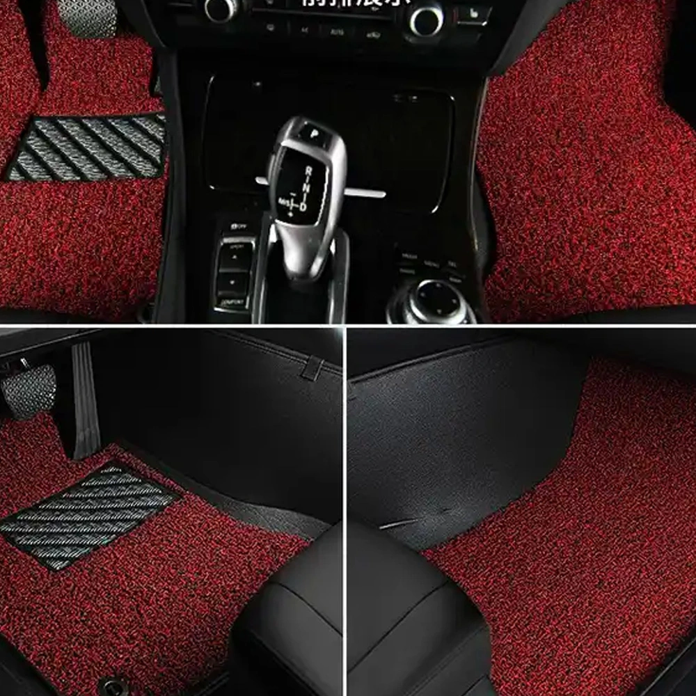 Universal 4-Piece Set of Colored Carpet Car Floor Mats