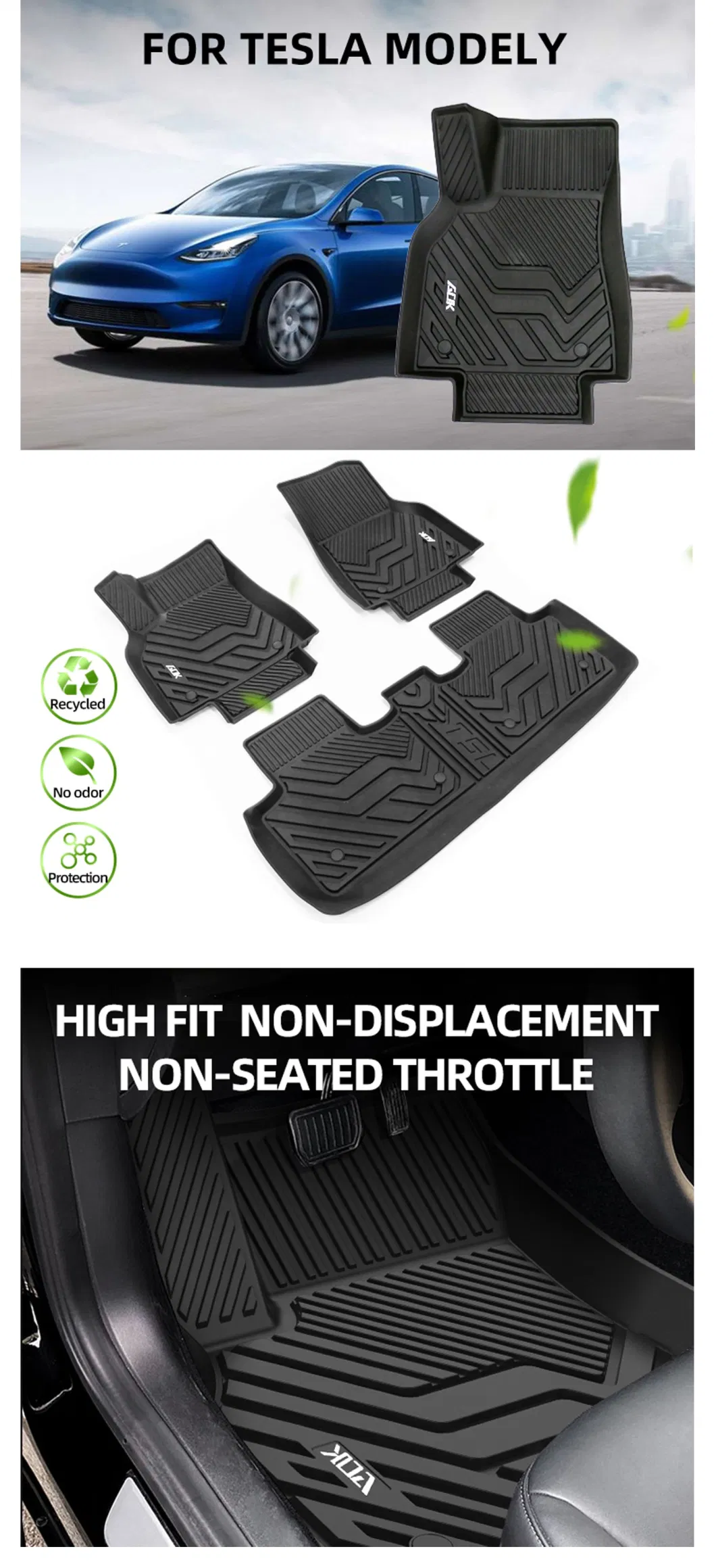 Factory Price TPE 3D Carpet Car Floor Mat for Tesla Model Y