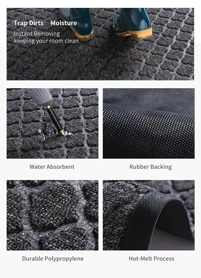 Rubber Carpet Tiles Hotel Store Non Slip Entrance Edging Trim Padding Rubber Carpet Mat