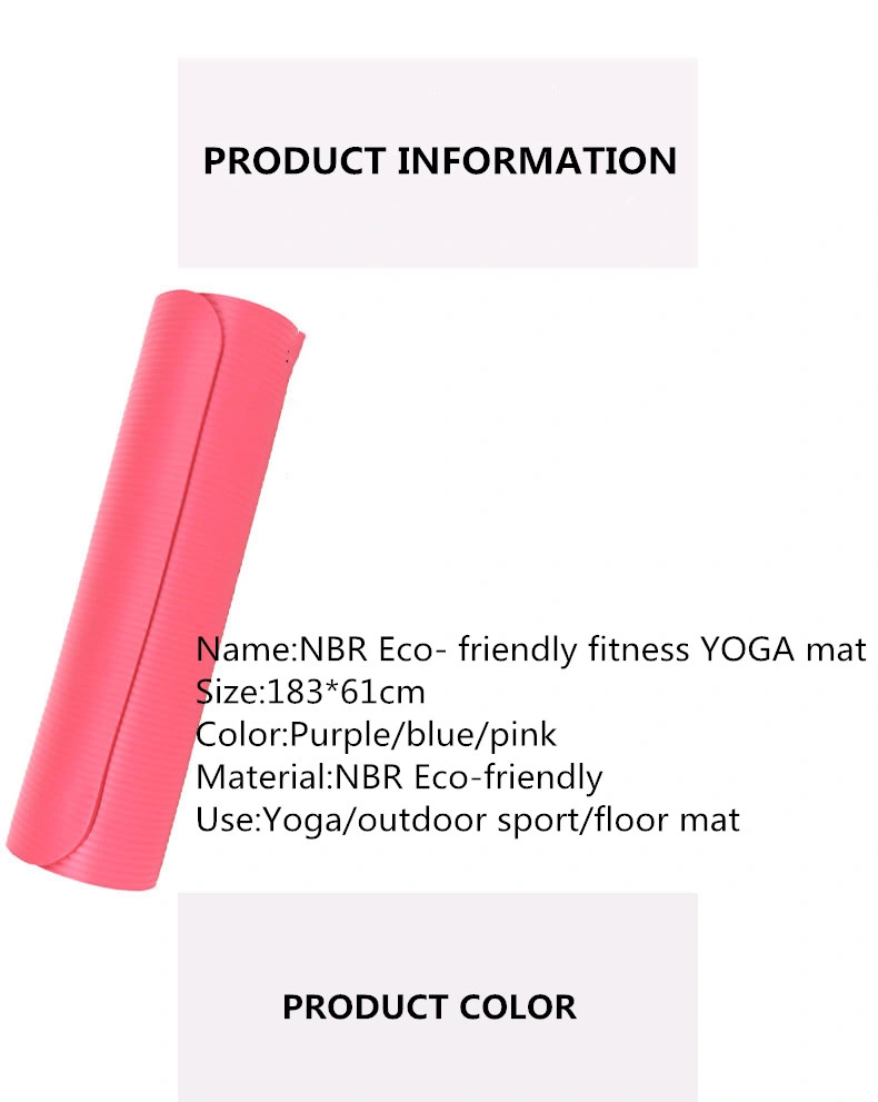 Factory Wholesale 10mm NBR Yoga Mat Exercise Mat Gym Mat Non-Slip Yoga Mat