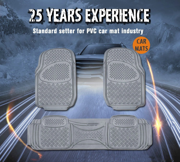 Universal PVC Car Mat 4PCS Front&Rear Car Floor Mat Black/Grey/Beige