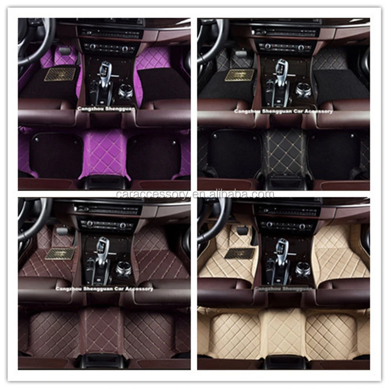 Sengar Brand Hand Sewing Factory Directly Sales Luxury Diamond Leather 7D Non Slip Car Mat for Dodge Charger