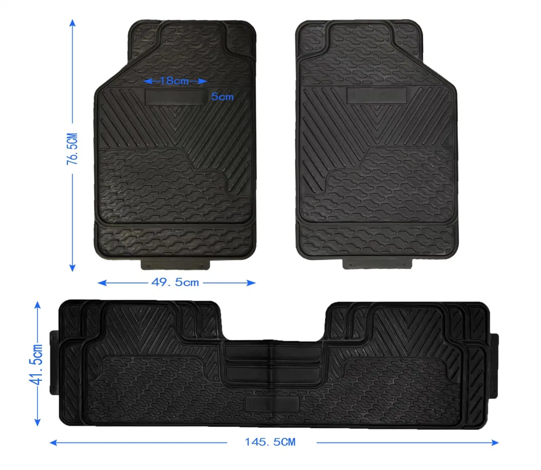 3PCS PVC Car Mat with 3 PCS Logos