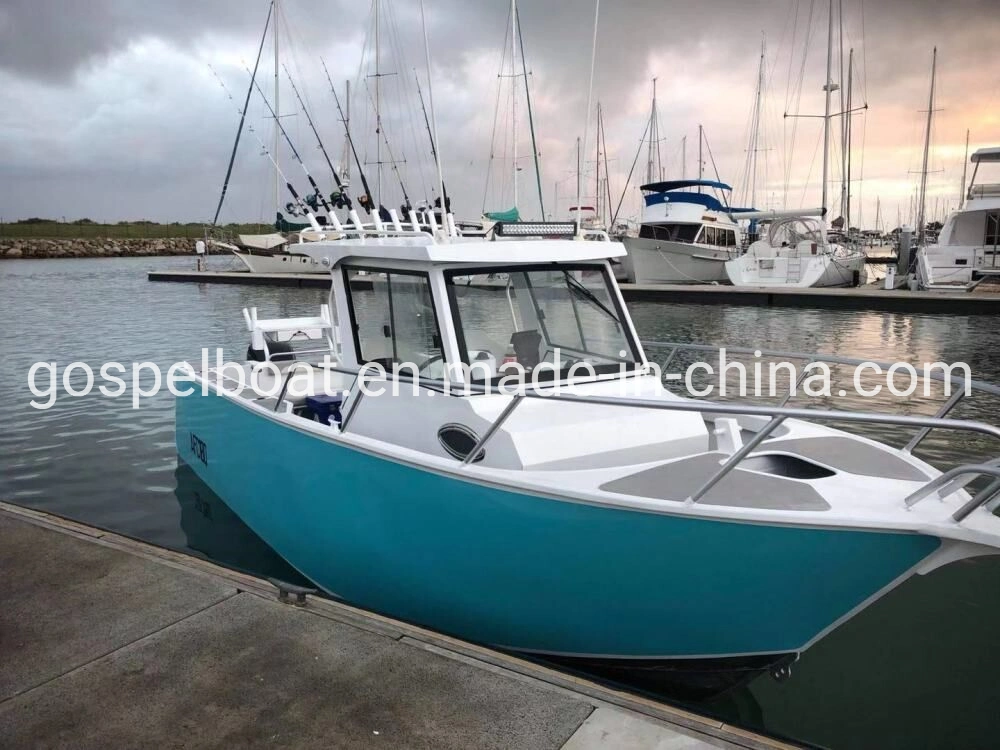 Gospel 7.5m/25FT Center Cabin Welded Aluminum Fishing Boat with CE&amp; Australia Build Plate