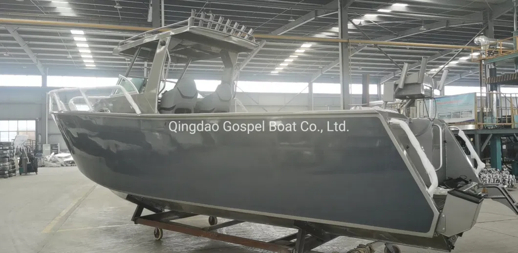 Gospel Boat for Sale 7.5m / 25FT Center Cabin Aluminum Boat Welded Aluminum -CE Certificate with Half Cabin