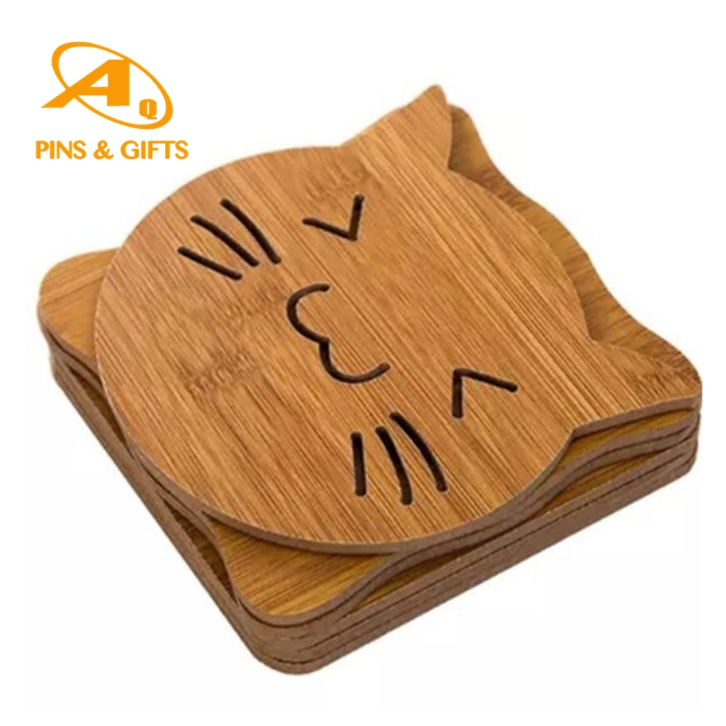 Eco-Friendly Bamboo Wooden Drink Tablemats for Home Kitchen Wood Items Banboo Plate Mat Book Ends Rubber Coaster Placemat