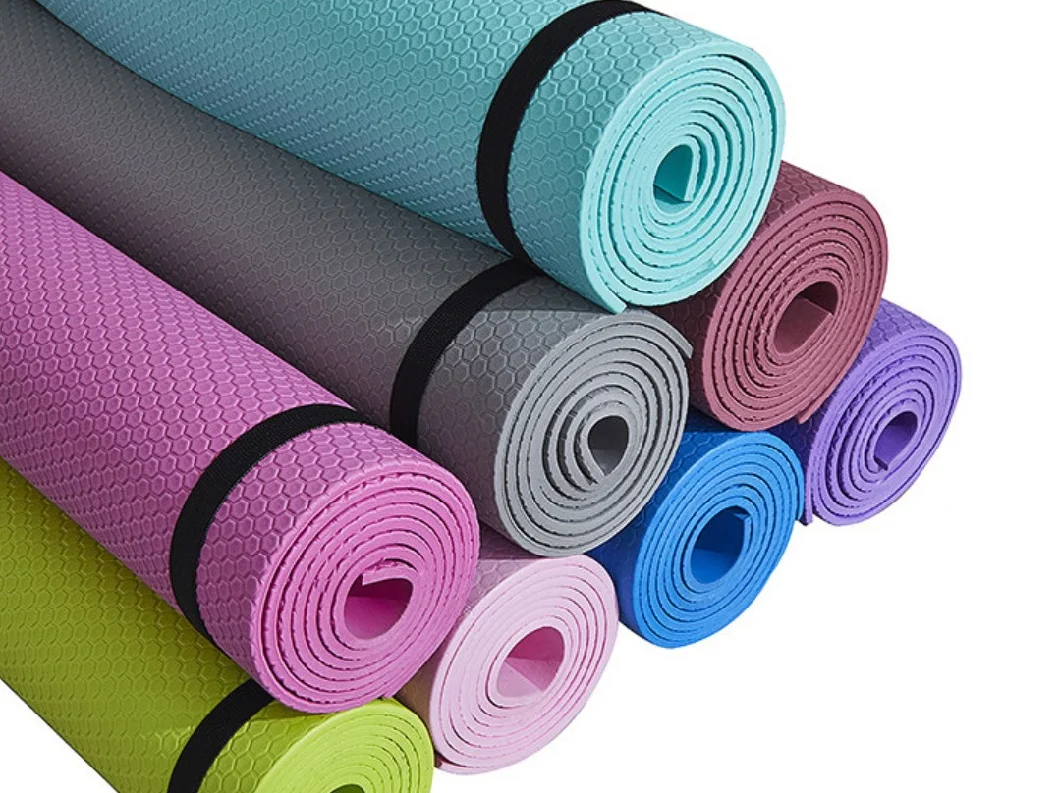 Custom 6mm High Quality Organic Eco Friendly Recycle Durable Double Color TPE Yoga Mat