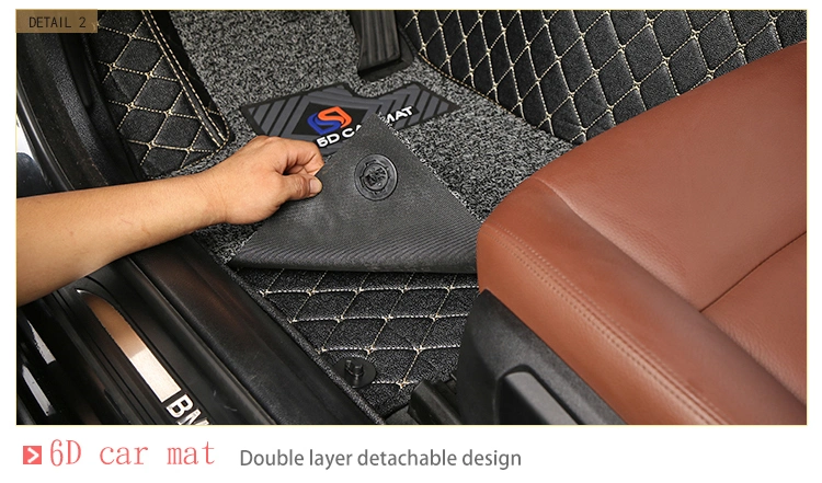 7D Car Mat Indentation Produced by The Chinese Factory, Hand-Sewing Car Mats Can Be Customized with Logo