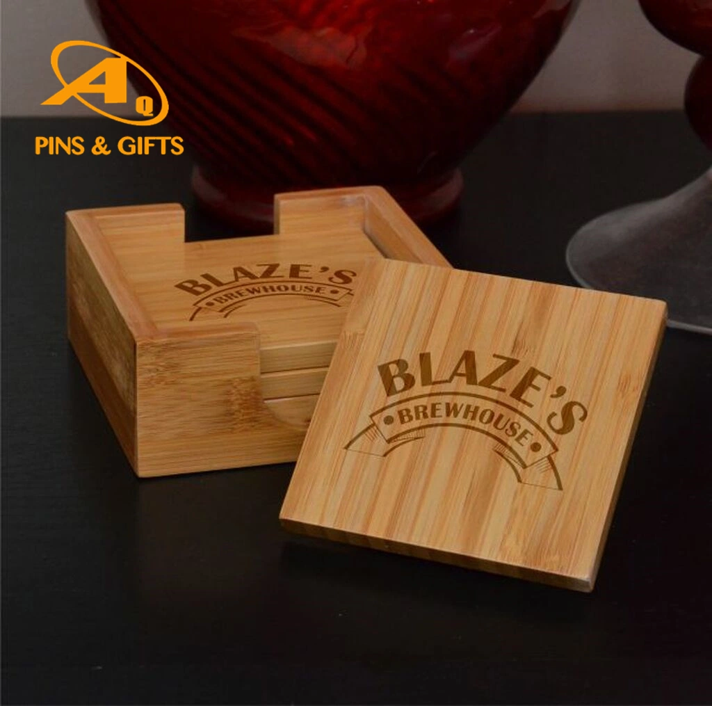 Eco-Friendly Bamboo Wooden Drink Tablemats for Home Kitchen Wood Items Banboo Plate Mat Book Ends Rubber Coaster Placemat