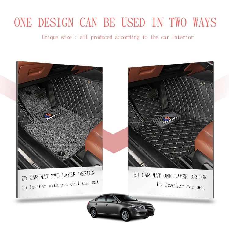 7D Car Mat Indentation Produced by The Chinese Factory, Hand-Sewing Car Mats Can Be Customized with Logo