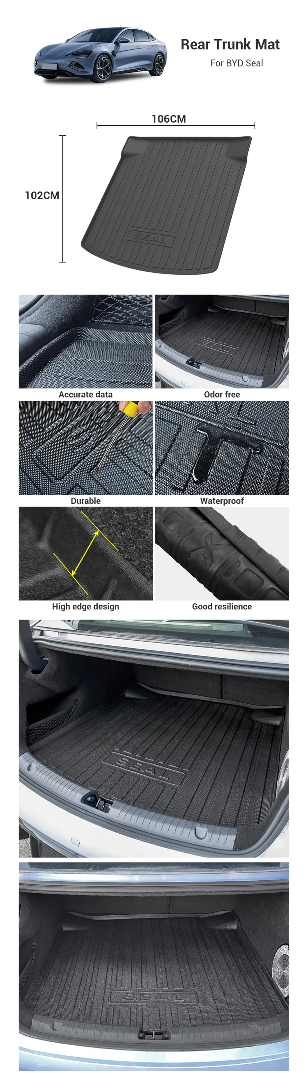 New Supplier Car Trunk Mat Waterproof Carpet Trunk Mat for Byd Seal