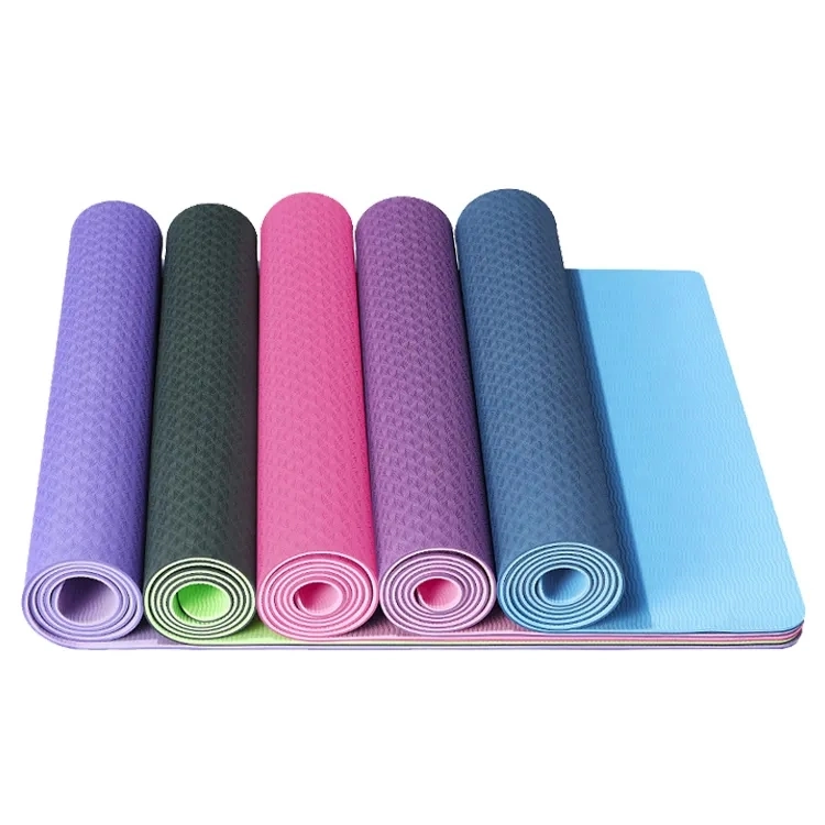 TPE Two-Color Yoga Mat, Non-Slip Carpet, Suitable for Beginners Environment Fitness Gym Mat