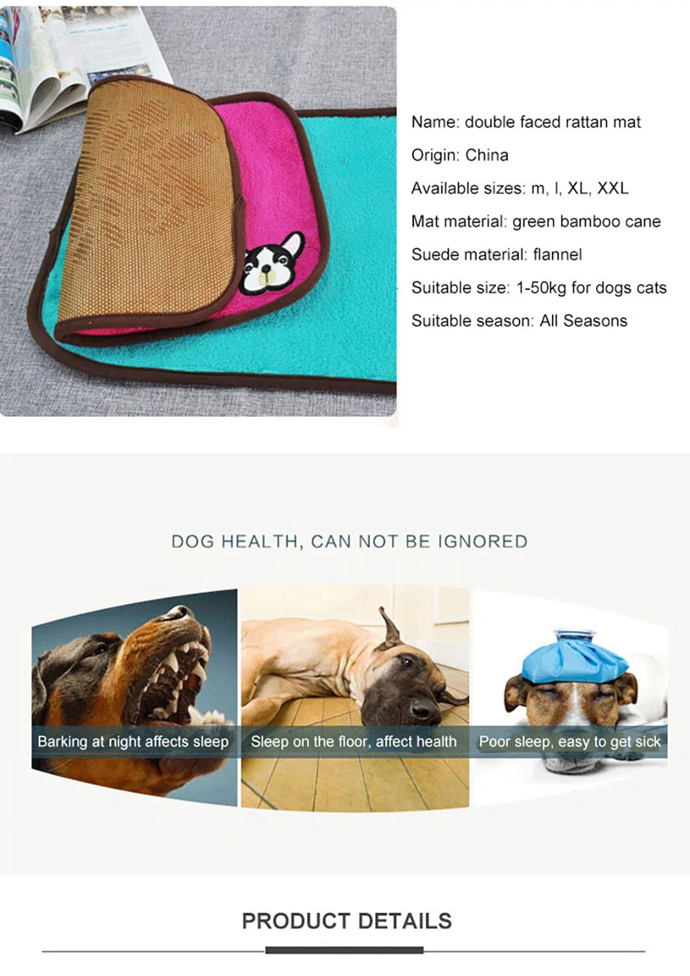 Wholesale Washable Double Pet Cooling Pad Soft Breathable Dog Mat