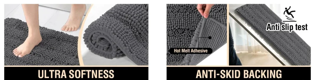 Bathroom Non Slip Chenille Bath Mats