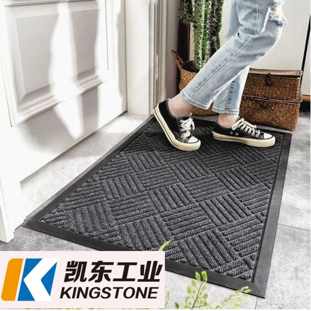 Anti Slip Custom Embossed Carpet Dust Control Door Mat with Rubber Backing