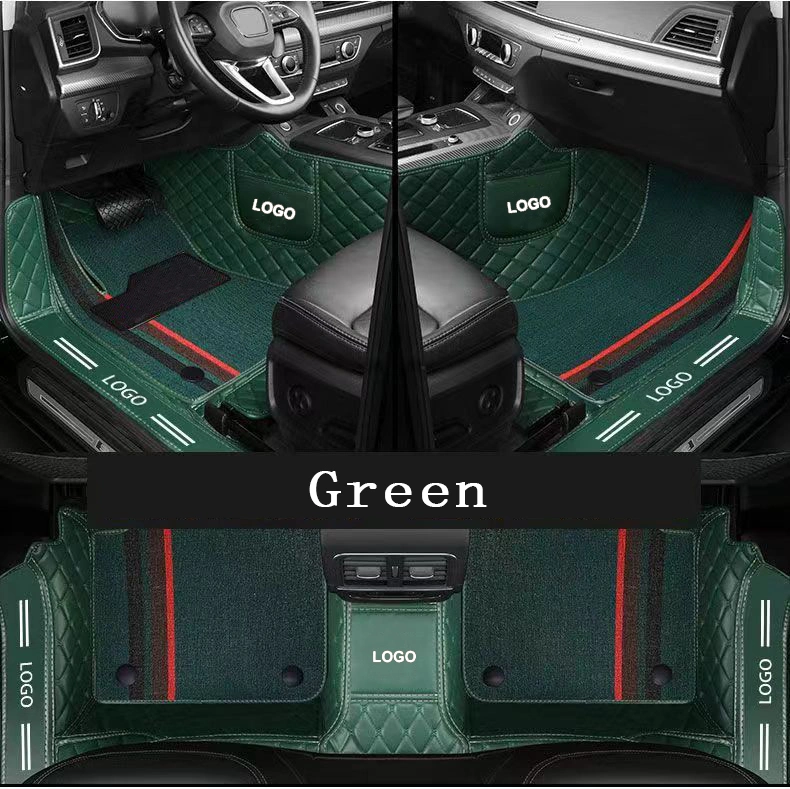 Diamond PVC Leather Car Mat Cover The Threshold Luxury Leather+Chenille Custom 7D Car Mat