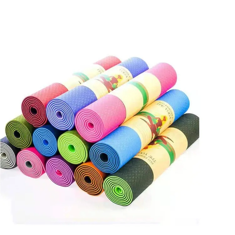 TPE Two-Color Yoga Mat, Non-Slip Carpet, Suitable for Beginners Environment Fitness Gym Mat