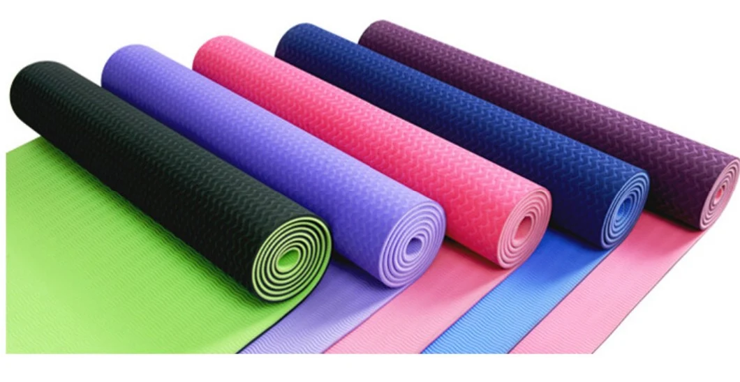 Custom 6mm High Quality Organic Eco Friendly Recycle Durable Double Color TPE Yoga Mat