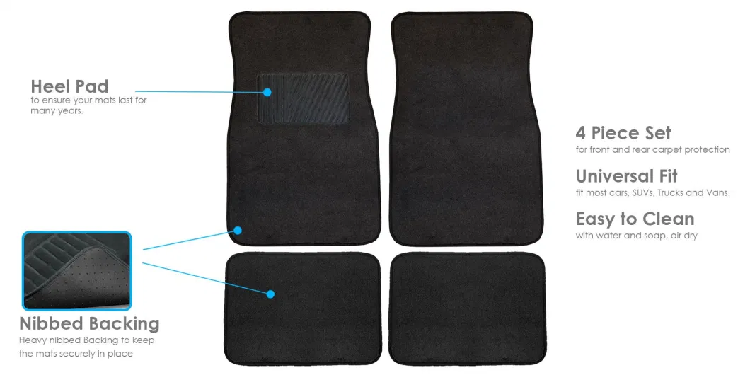 Gray Carpet Floor Car Mat