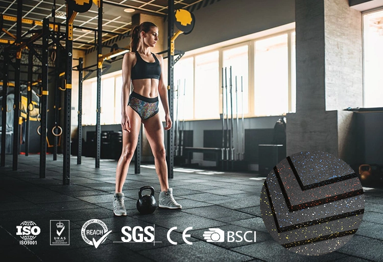 Thick Rubber Exercise Flooring Tiles for Gym