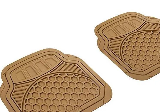 Basics 4 Piece Heavy Duty Car Floor Mat, Beige